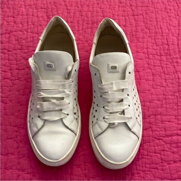 Escada White Leather perforated Women's Sneakers, US10 - Picture 1 of 10